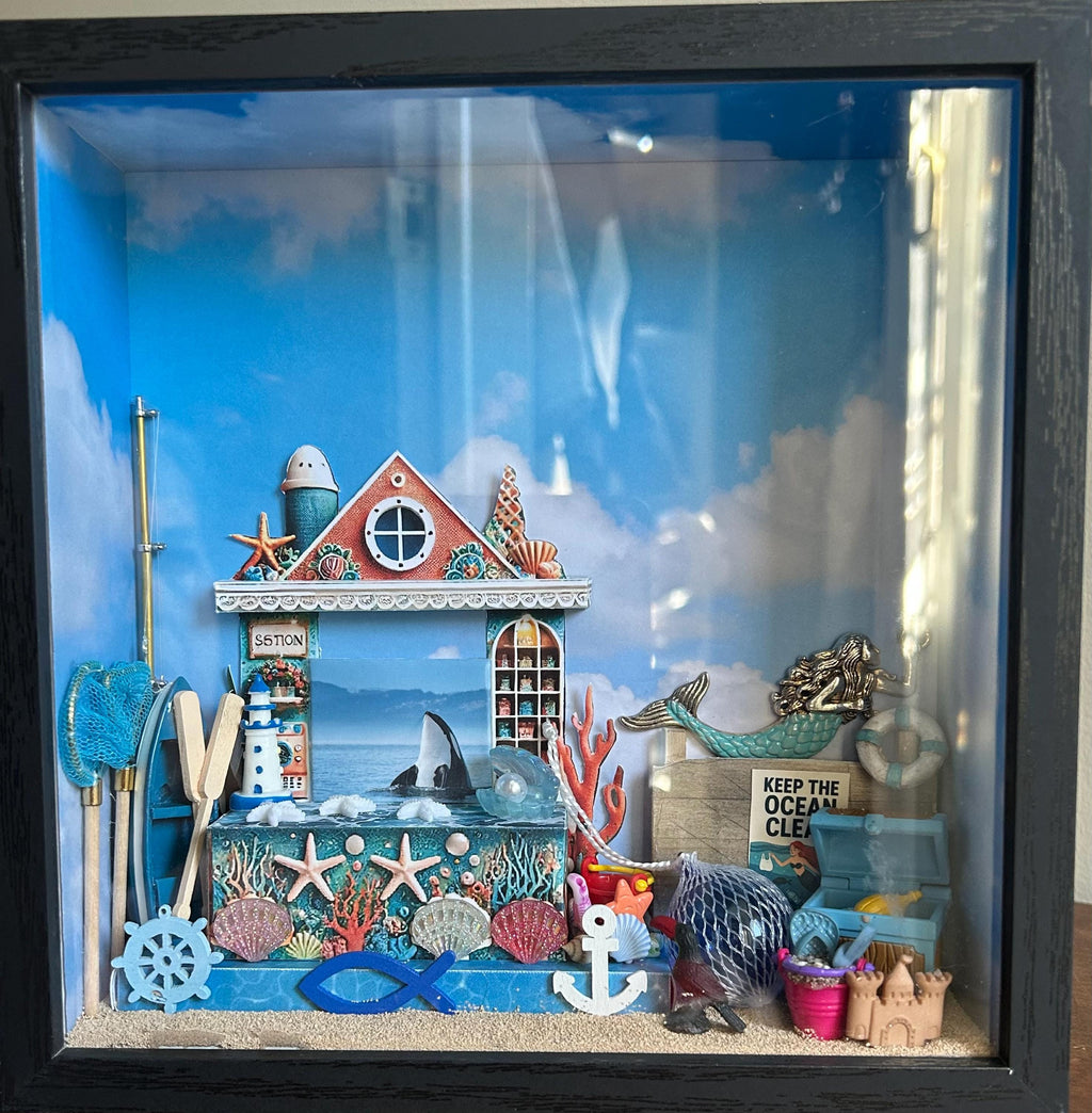 Mermaid & Starfish Ocean Scene: DIY Cardstock Project (Digital Download)