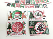 1:6 , 10 items Christmas banners, plates, plate mats Christmas party or dinner
