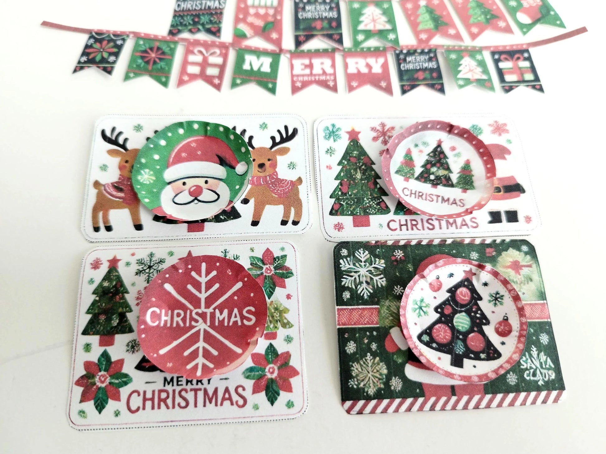 1:6 , 10 items Christmas banners, plates, plate mats Christmas party or dinner