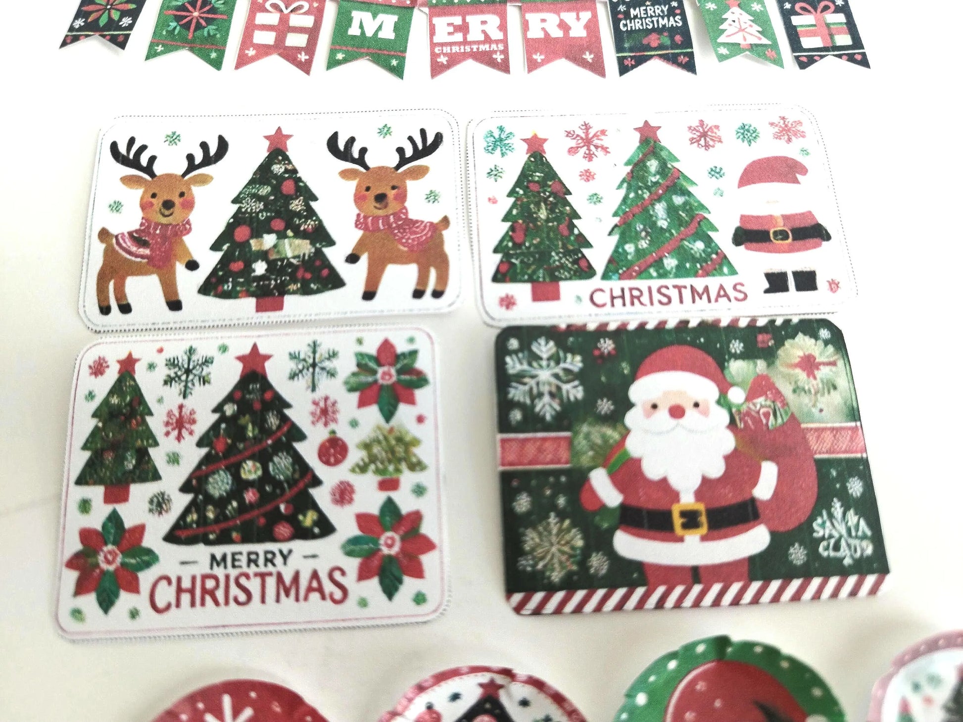 1:6 , 10 items Christmas banners, plates, plate mats Christmas party or dinner