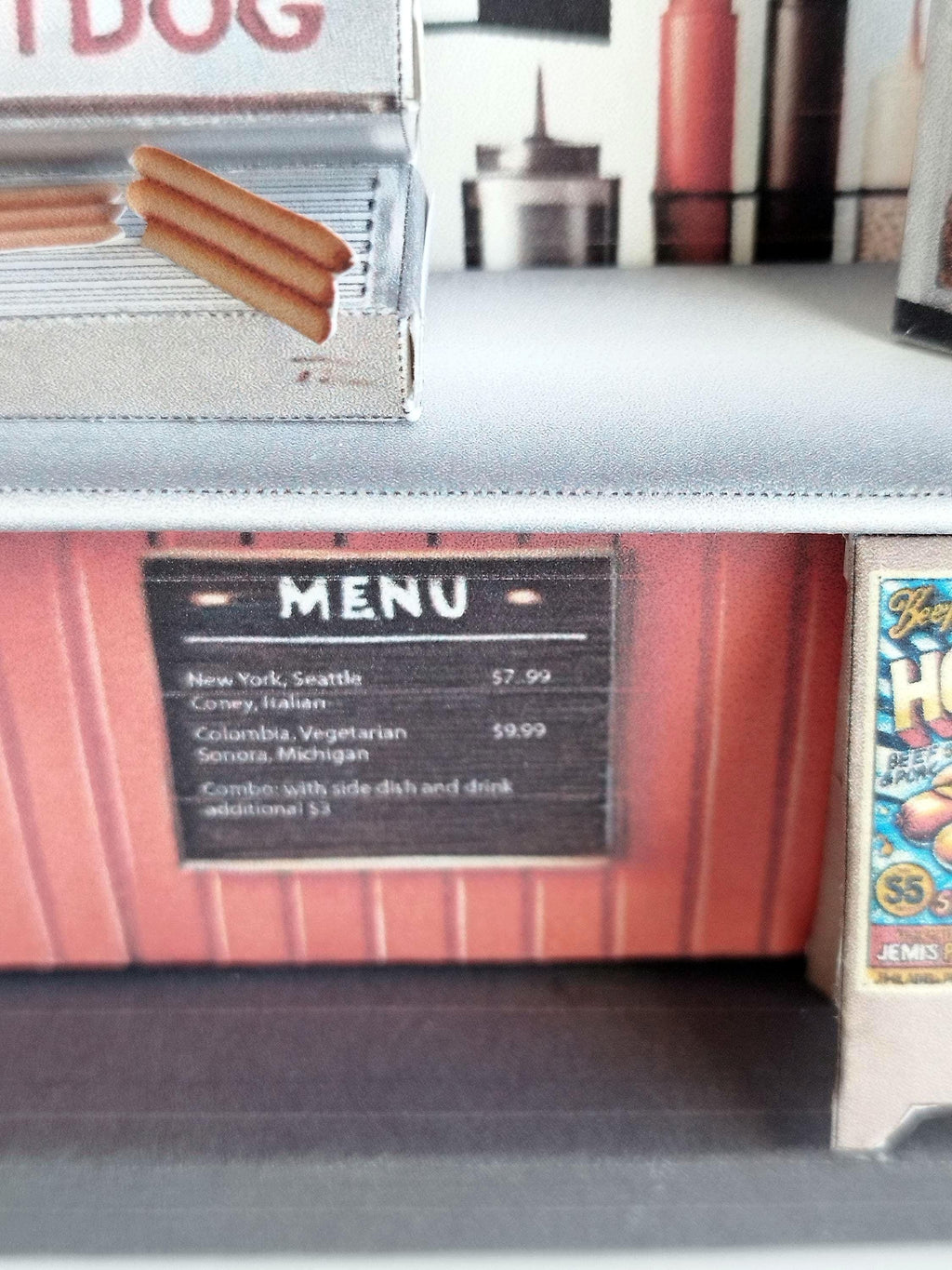 Hot dog Counter- DIY miniature kit, instant download template, gift, miniature models, Hotdog machine, children project