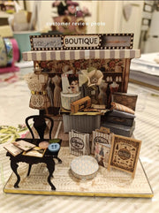 Pick Scene Vintage Boutique Stand - backdrop, diorama,  Hat box, luggage, fashion magazine