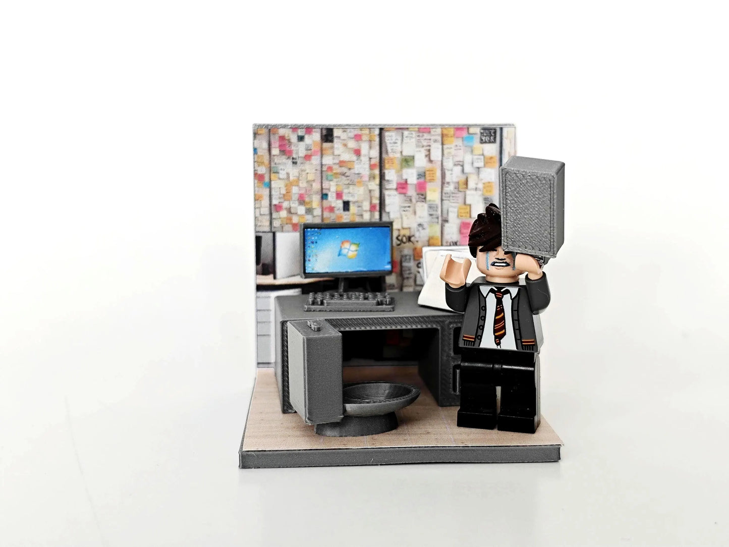 MINI FIGUAR - Office desk Block Man, a miniature office desk, special, surprise & thoughtful gift, STL Printable 3D