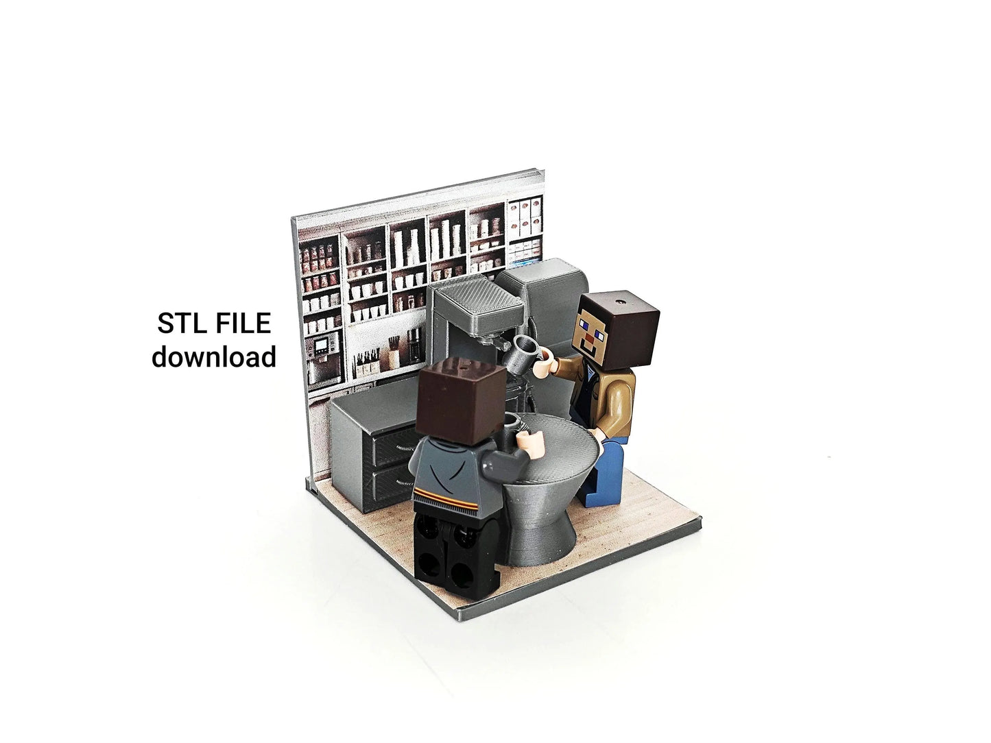 MINI FIGUAR Office Pantry for Lego men, a miniature office kitchen & pantry, perfect for creating the ultimate spot to brew gossip, Lego Accessories,  STL Printable 3D