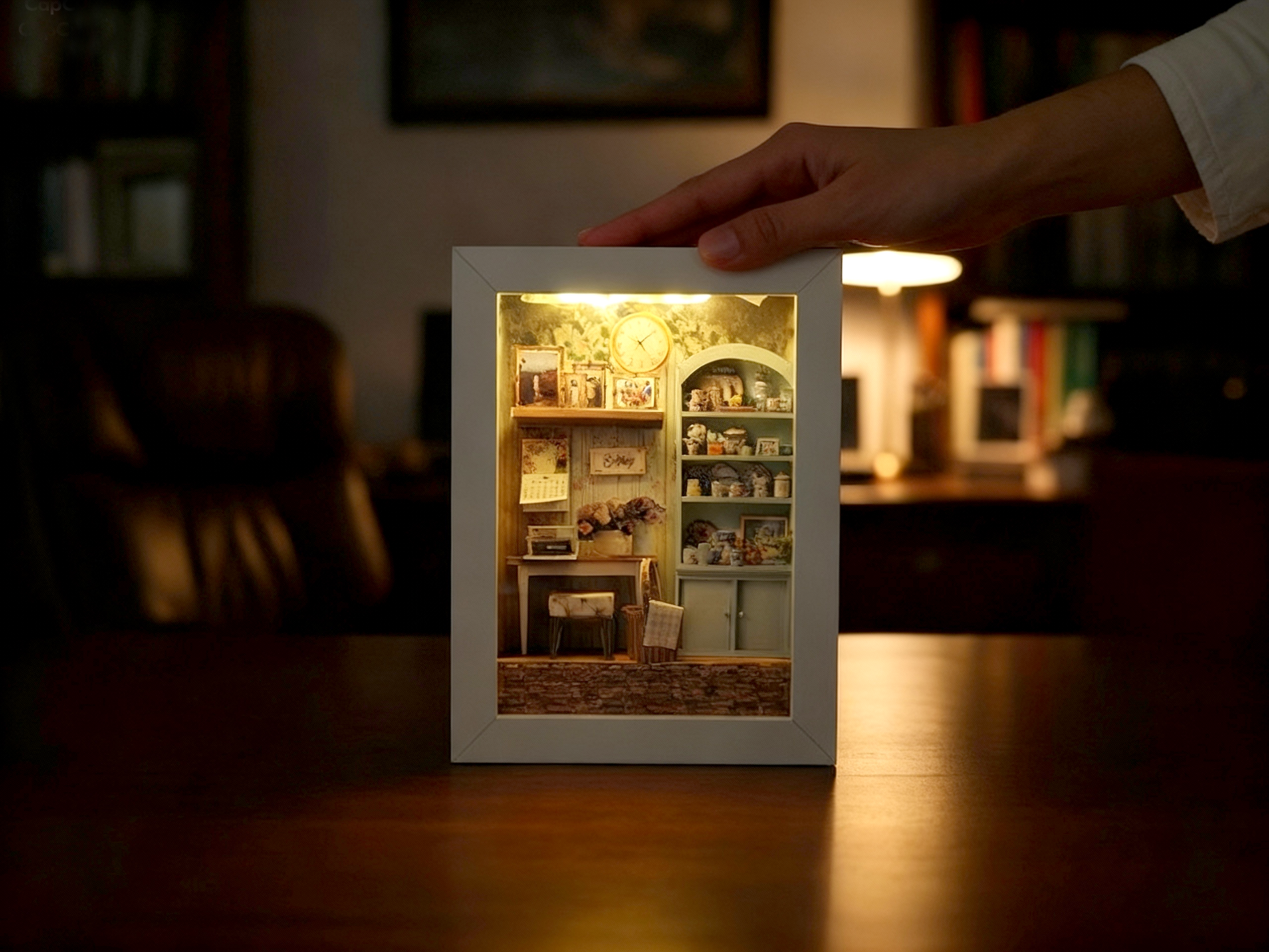 7×5” Shadow Box Flora’s Study Room — Printable Florist Study Diorama for Home Décor & Display (Miniature Craft Kit)