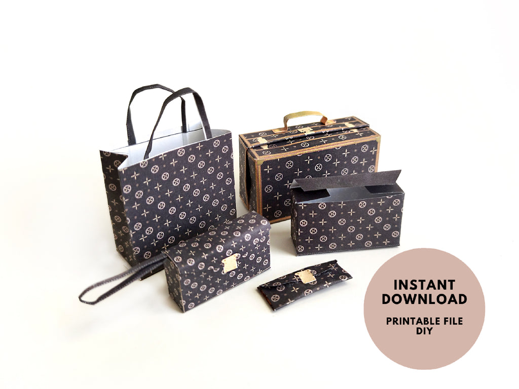 1:6 Luxury brands bags, purse and boxes for dollhouse and department store