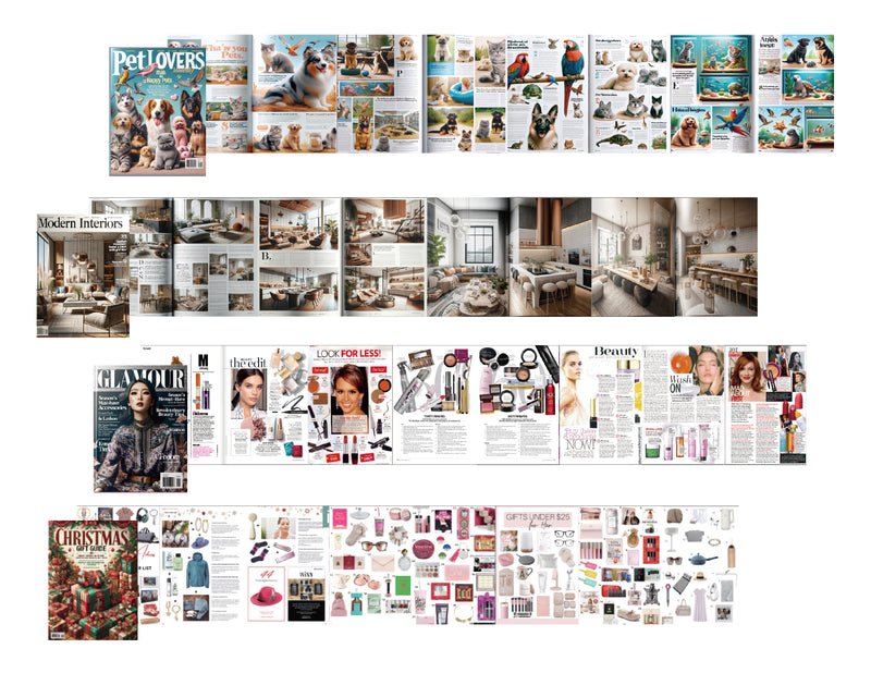 1:6 Scale Dollhouse Magazine & Newspaper, Miniature Decor (PDF Pattern)
