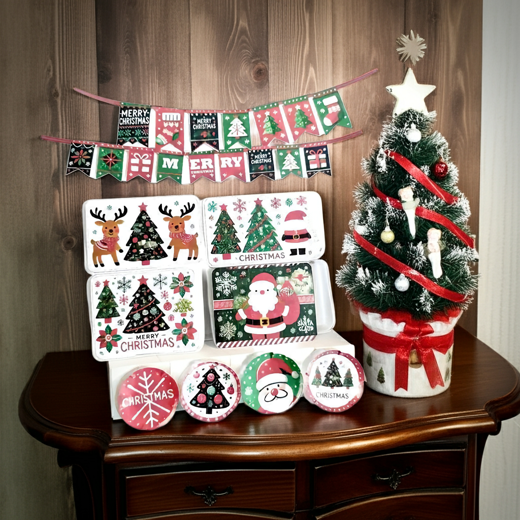 1:6 , 10 items Christmas banners, plates, plate mats Christmas party or dinner