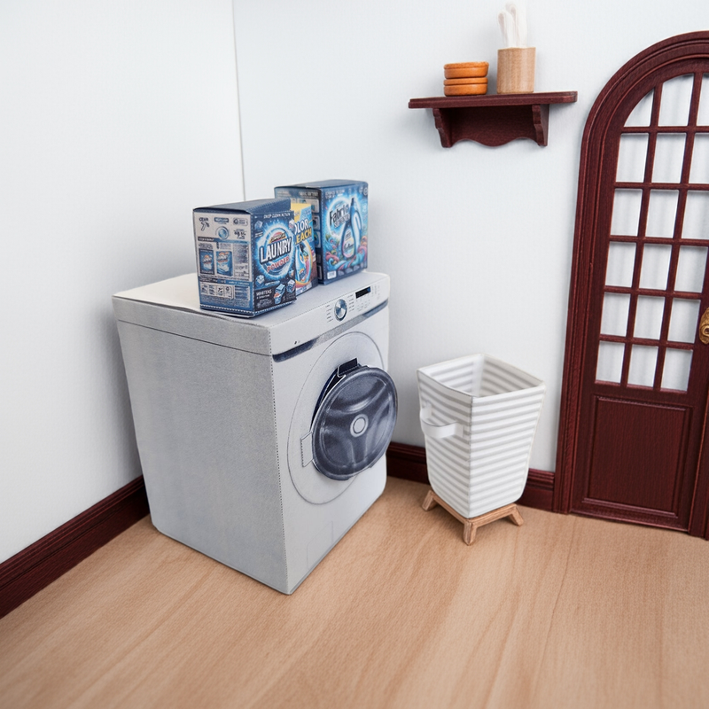 1:12 laundry setup washing machine & detergents for dolls and barbies dollhouse laundry room miniature play 5 styles