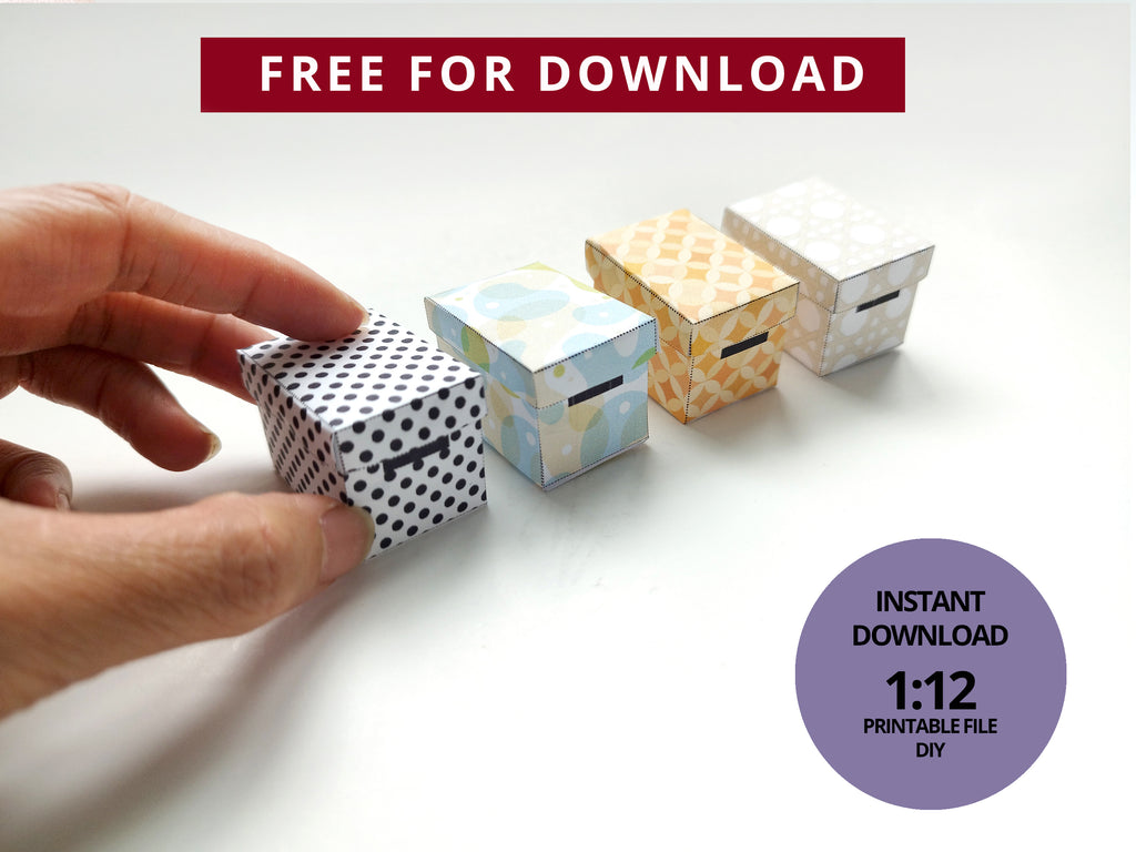1:12 organization boxes 4 items in different color, easy fold