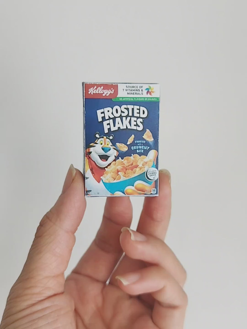 Frosted Flaks Cereal Box, 1:6, 16 dollhouse, 16 scale, printable, breakfast, Supermarket, Dollhouse, Miniature, kitchen