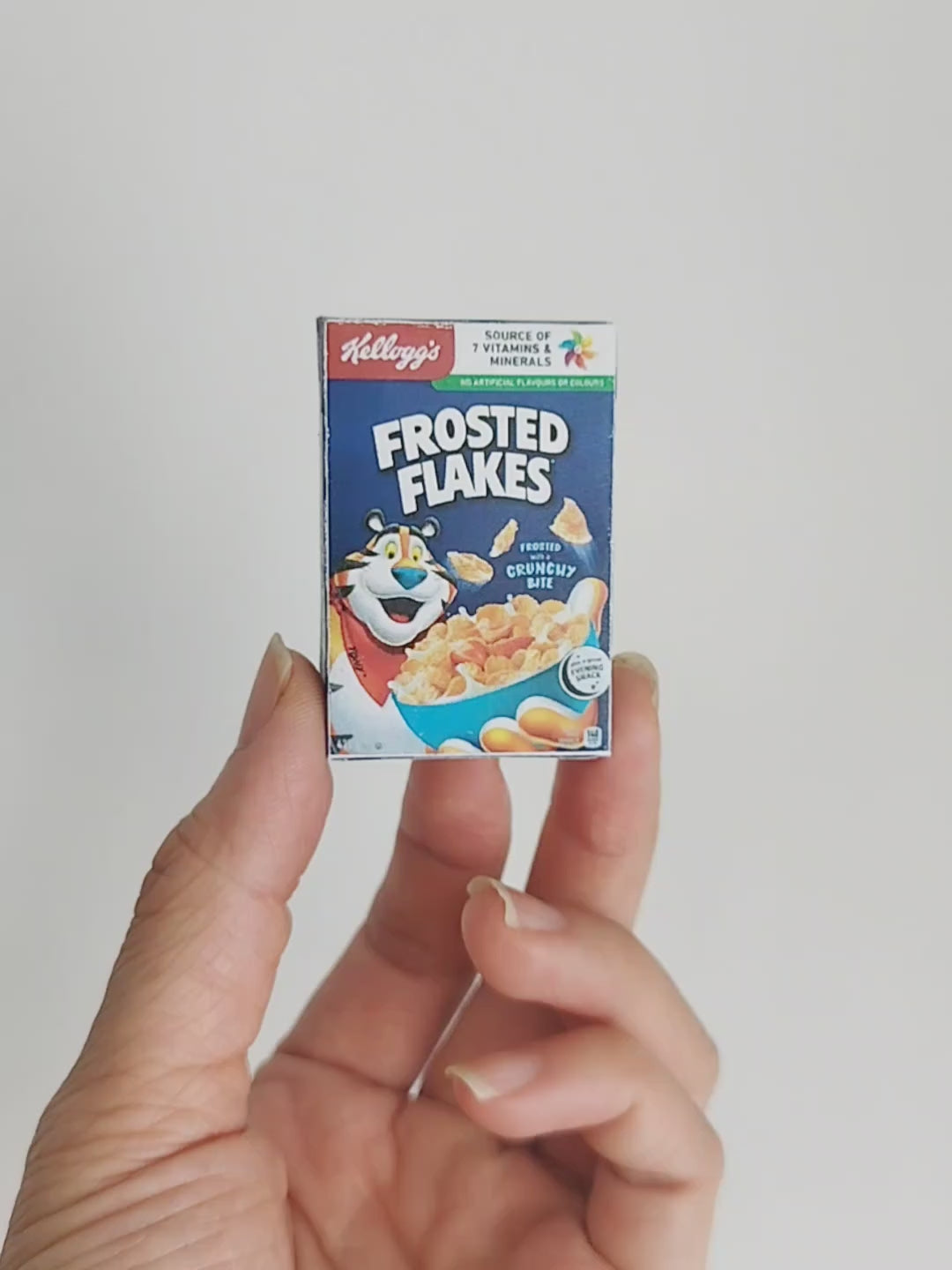 Frosted Flaks Cereal Box, 1:6, 16 dollhouse, 16 scale, printable, breakfast, Supermarket, Dollhouse, Miniature, kitchen