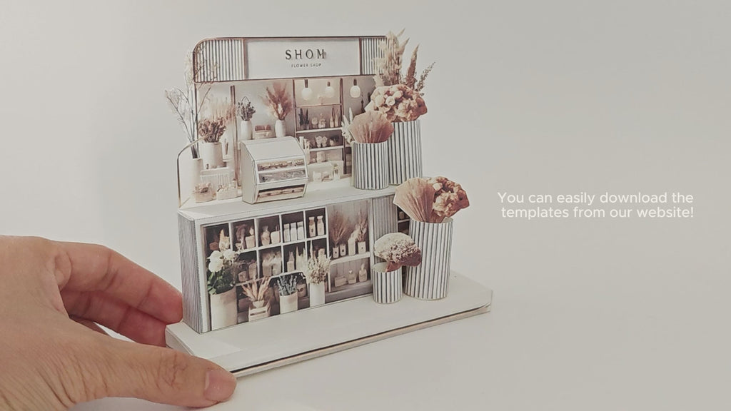 - Pick Scene - Cozy Florist, Flower Shop Stand. DIY miniature, instant download template, home decoration, sweet home,  dollhouse