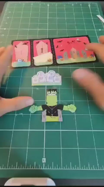 Large & mini Halloween Pop-up card, DIY card, customize card, mini card, Pop-Up card template