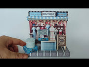 Pick Scene Vintage Boutique Stand - backdrop, diorama,  Hat box, luggage, fashion magazine