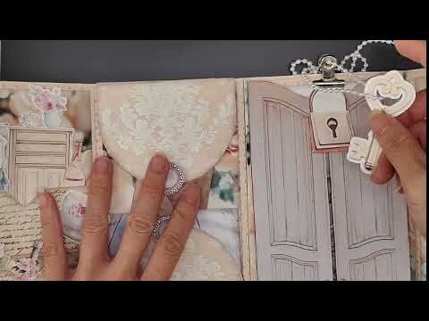 Bridal wedding Folio, Creamy Junk Journal Envelope & Pocket Set with Ephemera (Cricut-Friendly, 9 Pages)