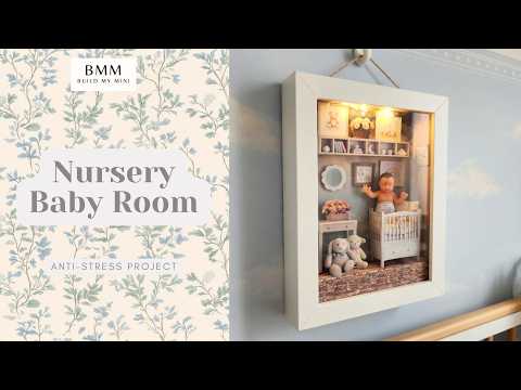 Nursery Photo Frames Kit, Miniature Dollhouse Gallery Wall Template (Digital Download)