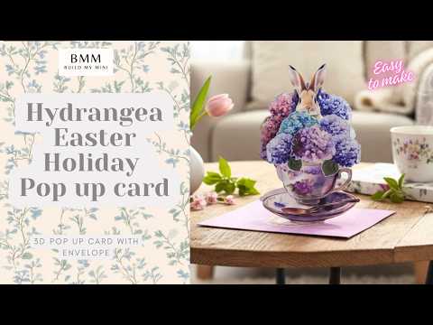 Celebrate the beauty of Spring with this stunning 3D Hydrangea Pop-Up Card (easter holiday)