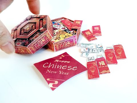 Chinese Lunar New Year candy box , red pocket with US dollar