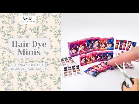 1:6 & 1:12 Hair Dye Set — Miniature Hair Color & Conditioner Bottles for Dollhouse Salon Scenes (Printable Digital Download)
