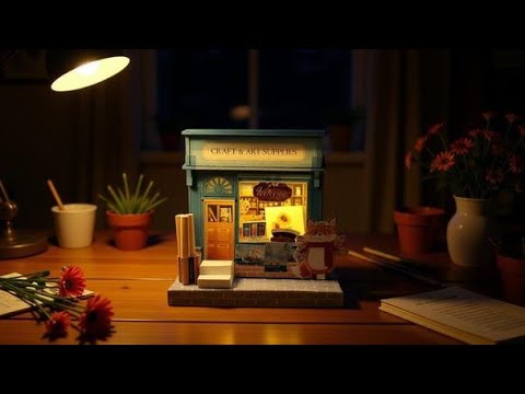 Light Blue Craft Supply House Papercraft, Cozy Miniature Diorama (Digital Download)
