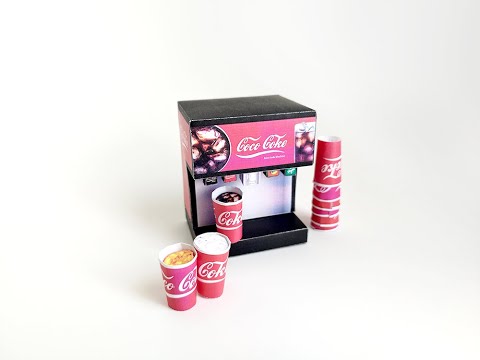 1:6 DIY printable Soda machine pop machine fastfood drink Miniature Furniture Coke Cup  Easy Fun Hobby