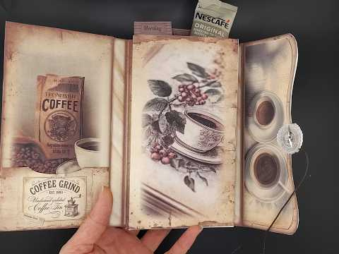 Junk folio coffee sachet holder booklet (Digital File & Cricut Compatible )