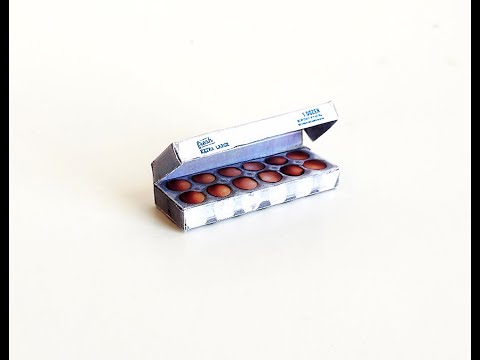 Openable egg box for dollhouse for 1:6 scale, doll food