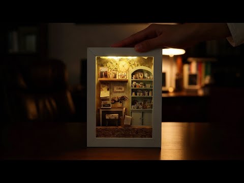 7×5” Shadow Box Flora’s Study Room — Printable Florist Study Diorama for Home Décor & Display (Miniature Craft Kit)