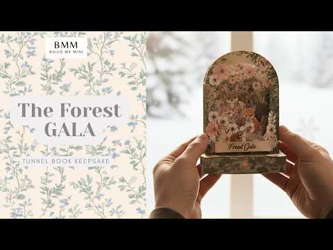 Printable Forest Gala Tunnel Book PDF, DIY 3D Papercraft Template, Woodland Animal Party Keepsake