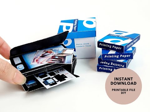 1:6 paper printer and printing paper  -  Designed for crafting dollhouse office space