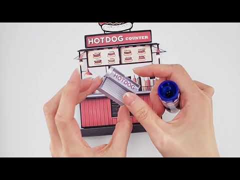 Hot dog Counter- DIY miniature kit, instant download template, gift, miniature models, Hotdog machine, children project