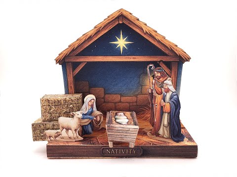 Nativity story - Baby Jesus born in a manger scene, pickscene diorama, Christmas decoration