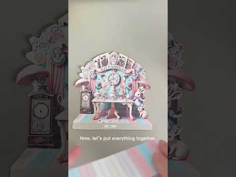 - Pick Scene Alice in Wonderland scenery tea party stand -creative background, miniature kit, cute tea cup, rabbit