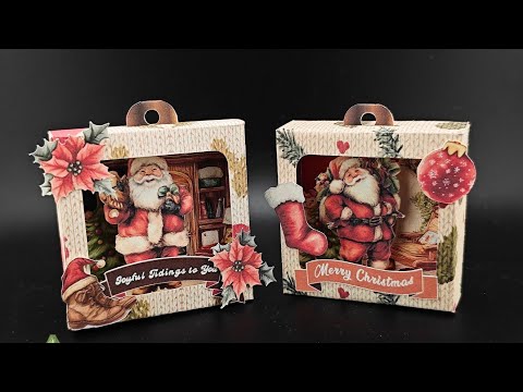 Christmas Santa Ornament Square Box for DIY personalize ornament