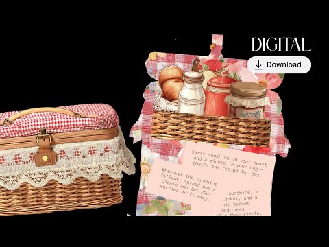Outie Craft Picnic Fun Folio Kit — DIY Paper Craft with 7 Ephemera & Playable Card Kit Featuring Inspiring Quotes