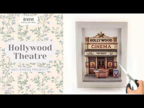 Hollywood Cinema Theater Diorama — Miniature Craft Kit in 7x5 Photo Frame Scene