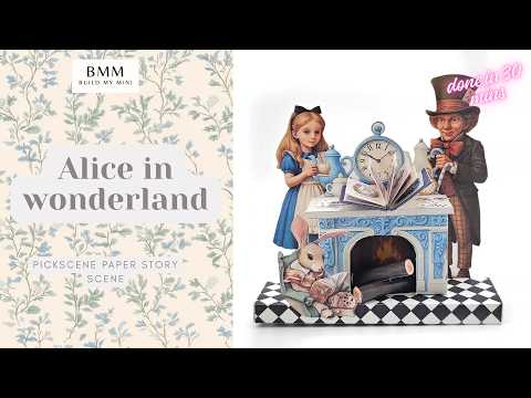 PickScene Alice in Wonderland miniature paper Stand with Story book and story character