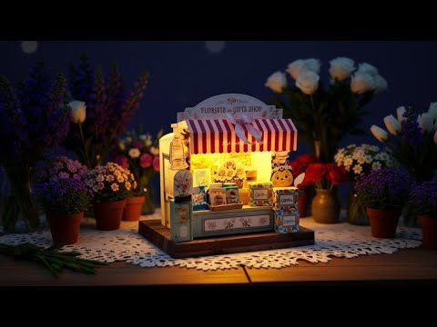 PickScene  Florists and Gifts Shop  — DIY Miniature Candy Shop Stand Paper Craft Kit (Printable Holiday Diorama, Digital Download))