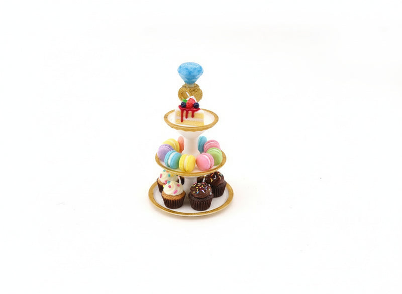 1:12 Three-Tier Dessert Stand STL — Miniature Tiered Cake & Tea Plate for Dollhouse Afternoon Tea (3D Print File, Instant Download)
