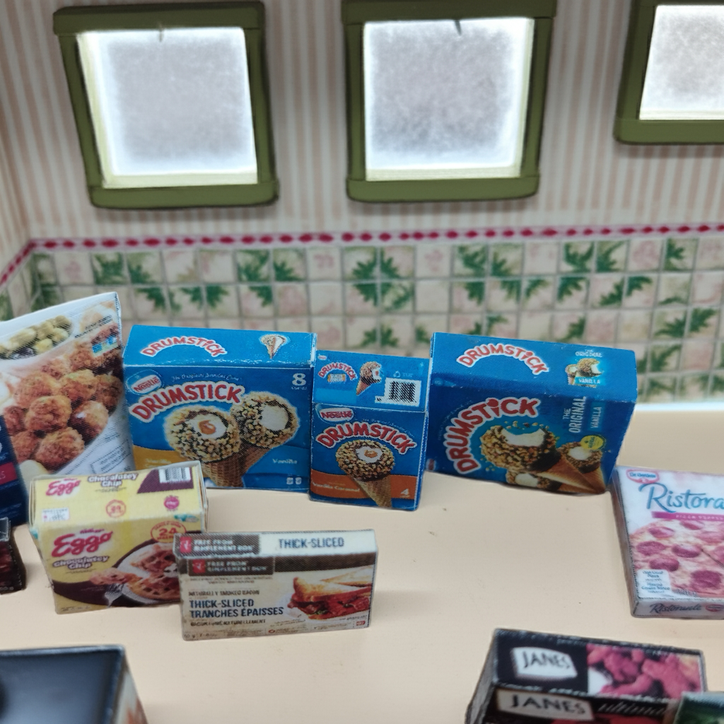 1:12 Scale , 24 items Frozen foods - Printable Dollhouse Frozen foods - printable miniature template