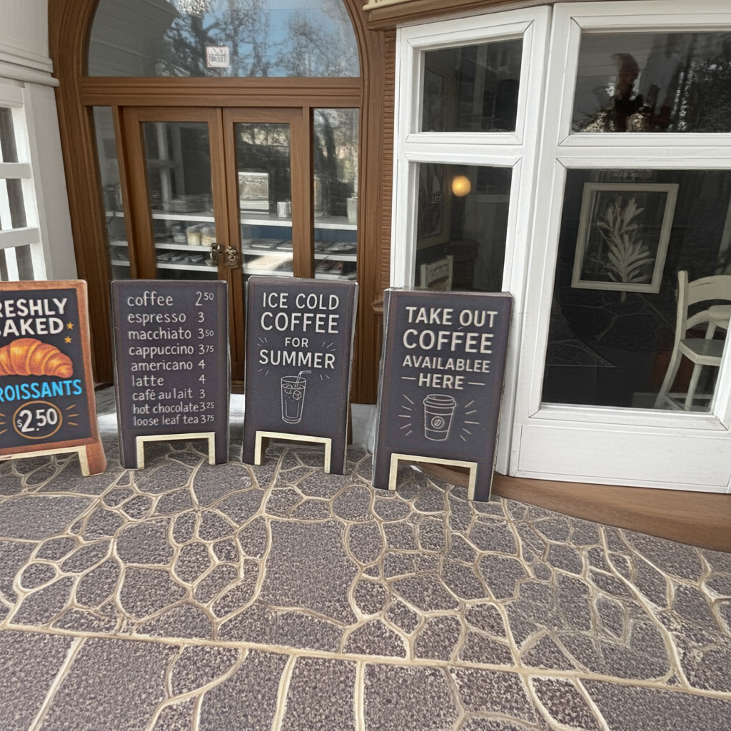 1:12 Coffee Shop Blackboard — DIY Printable Miniature Sign for Dollhouse Café Scene