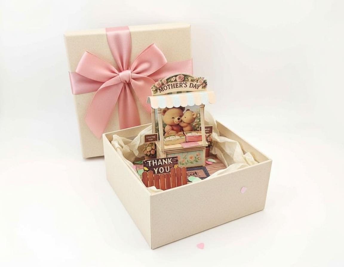 Mother's day 3D thank you card : Bear Paper Craft Stand