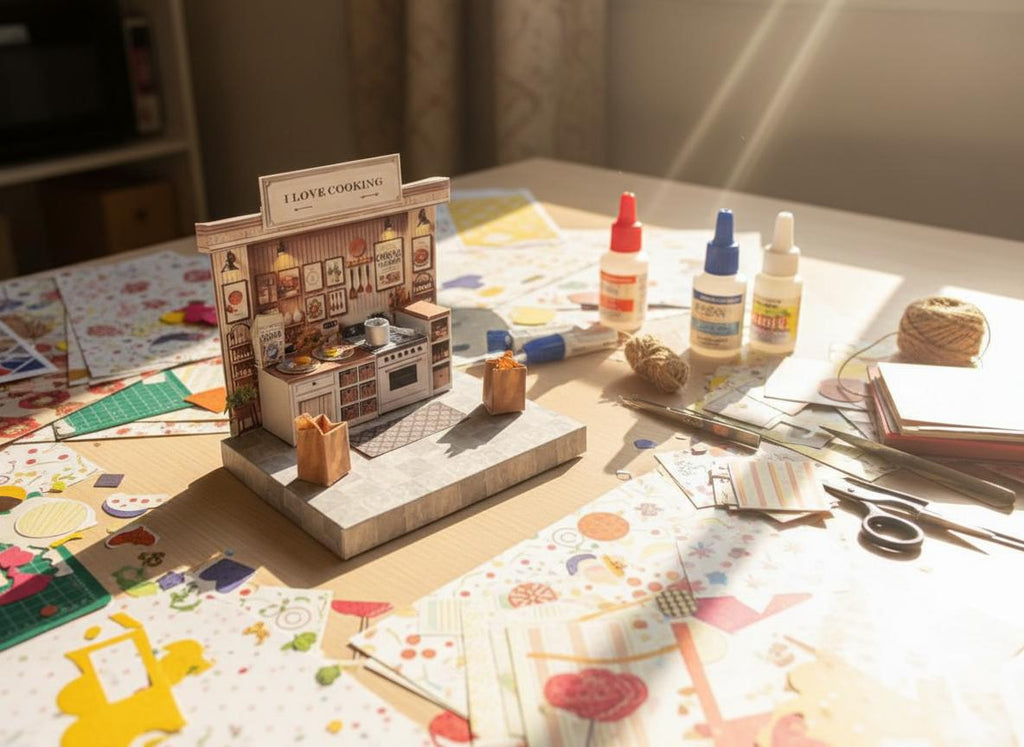 DIY Cooking Kitchen Miniature Kit: Printable Diorama (PDF Pattern)