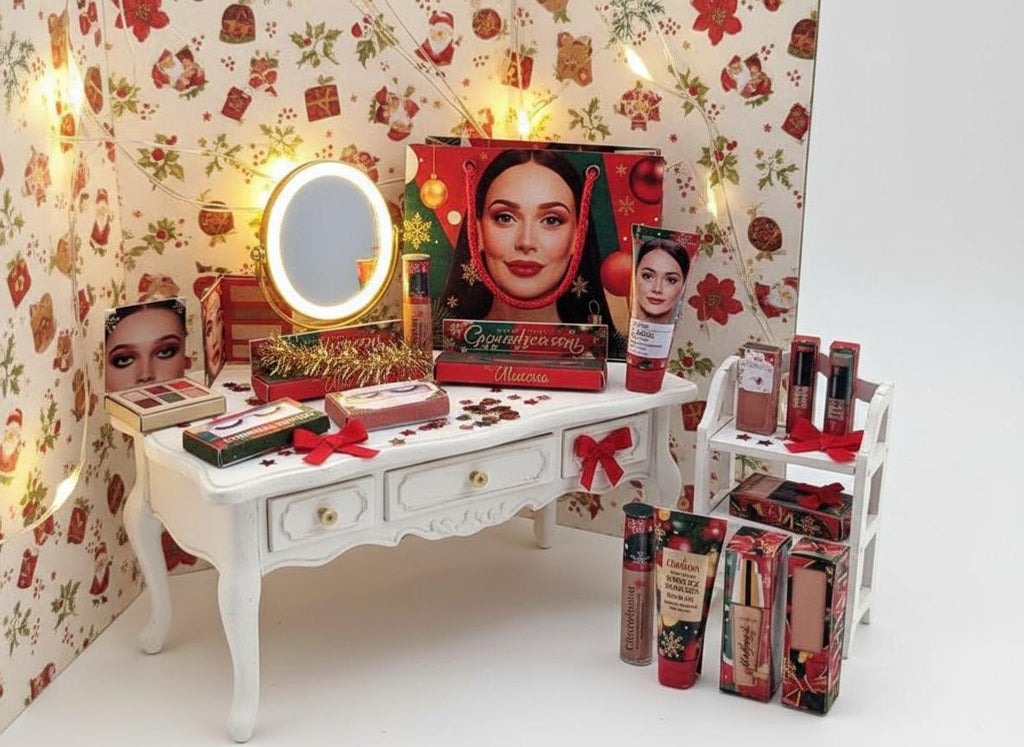 Christmas Make Up 13 styles xmas gift present for dollhouse Christmas setting or gift 1:6 and 1:12, Festival cosmetic tools