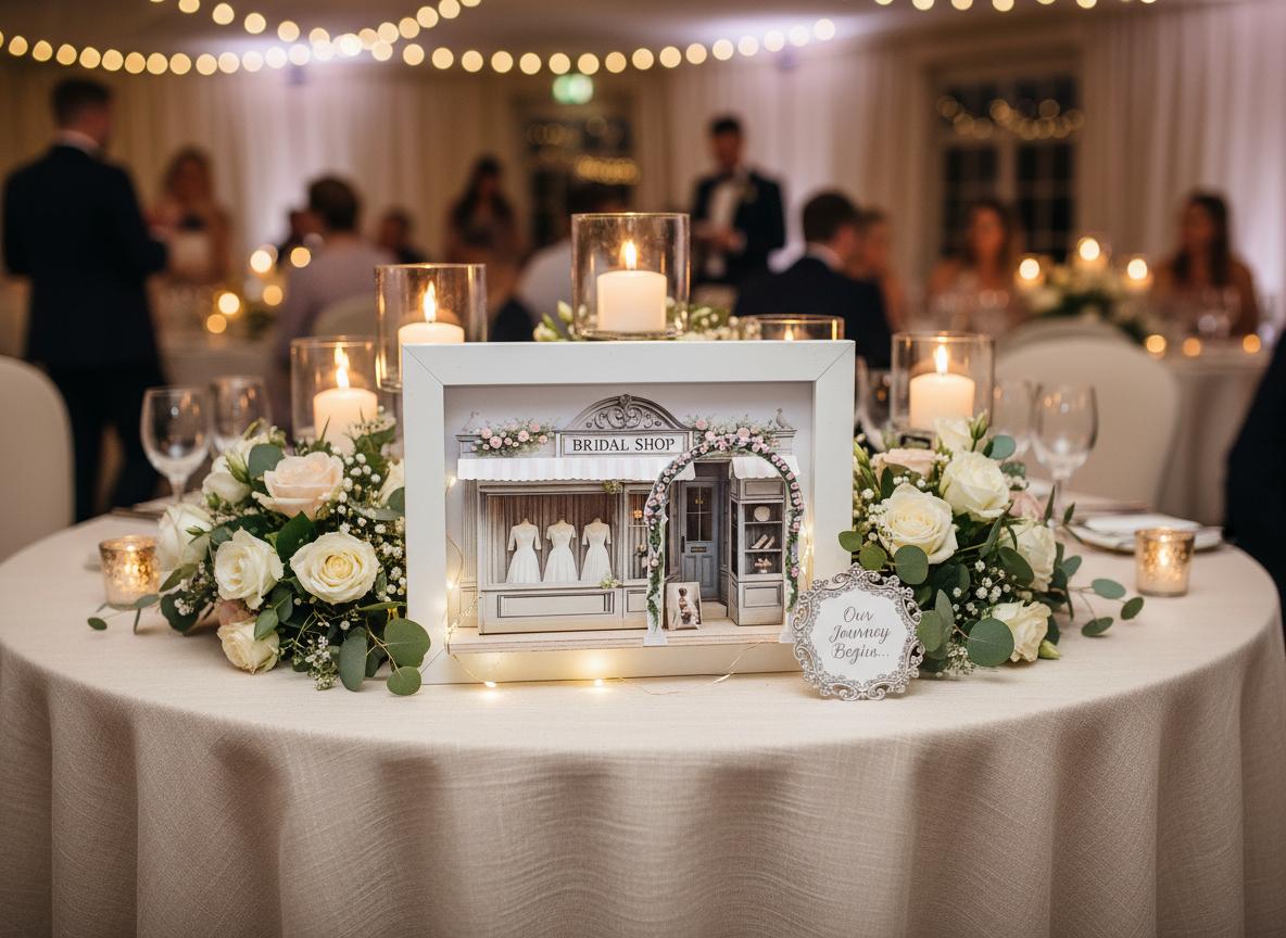 5x7" Bridal Shop, DIY miniature, instant download template, shadow box gift