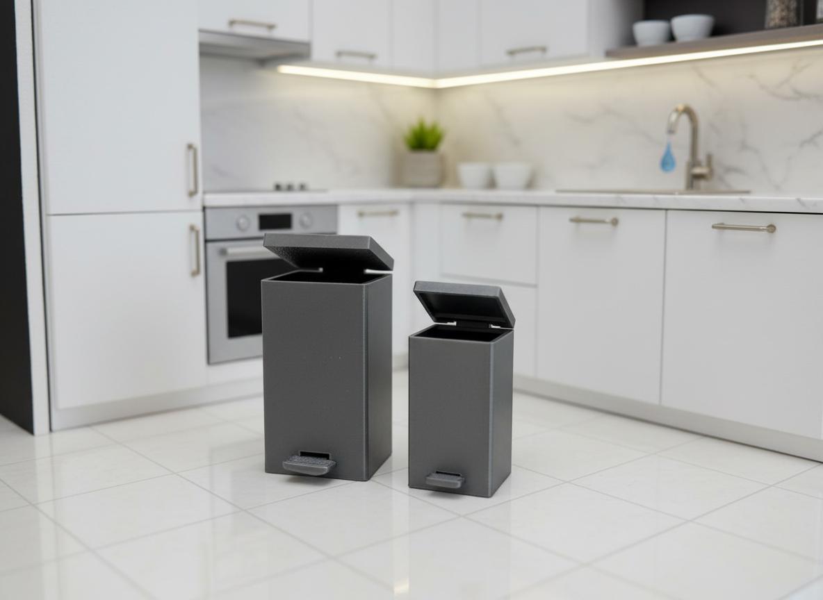 1:12 Scale Miniature Trash Can with Pedal (3D STL File)