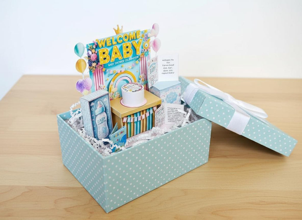 - Baby Shower Welcome stand - presents, cards, bags, DIY present to family, holiday card, gift idea,  milk bottle, diaper
