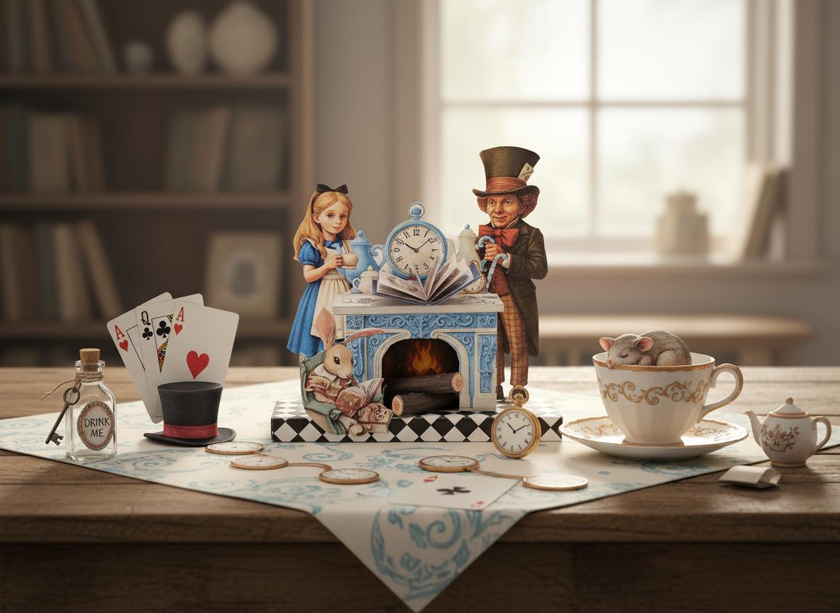 PickScene Alice in Wonderland miniature paper Stand with Story book and story character