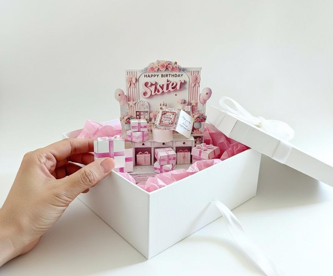 Sister Birthday Miniature Stand: DIY Printable Gift (PDF Pattern)